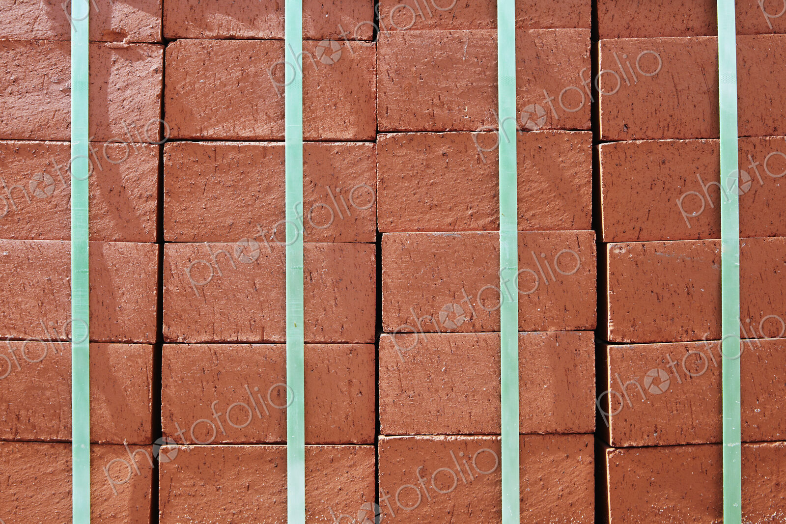 Stack of Red Bricks Bound Together