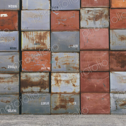 Stack of rusty metal containers Stack of rusty metal containers