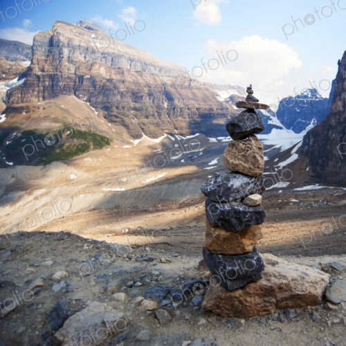 Stacked rocks on Six Glaciers Trail, Banff, Alberta, Canada Stacked rocks on Six Glaciers Trail, Banff, Alberta, Canada