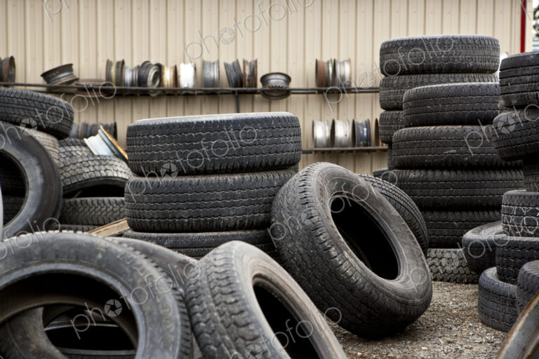 Stacks Of Worn Used Tires