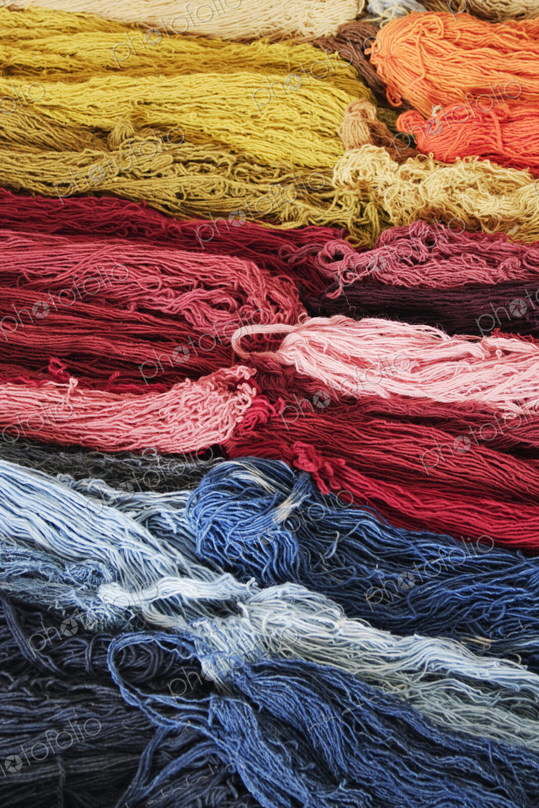 Stacks of Colorful Wool
