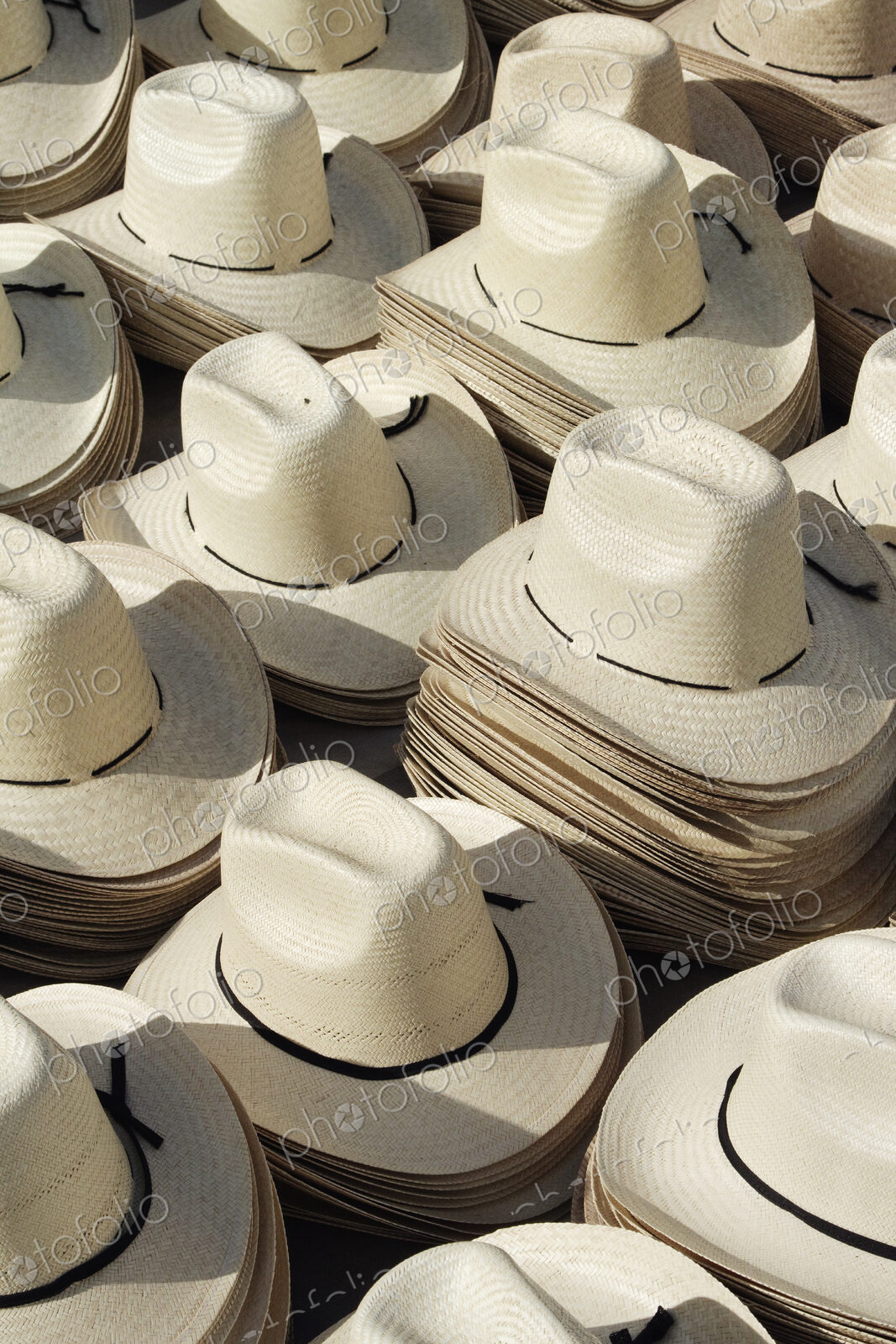 Stacks of Straw Hats