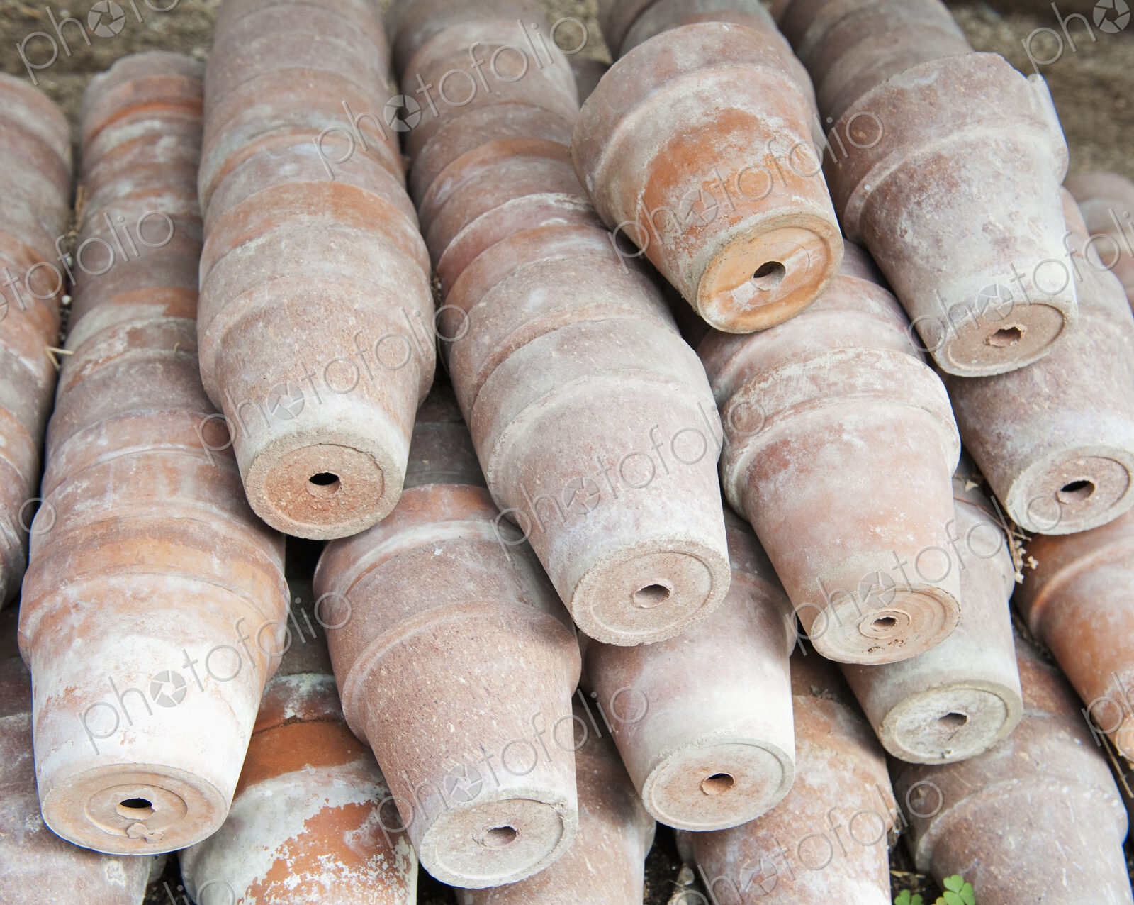 Stacks of Terracotta Potts