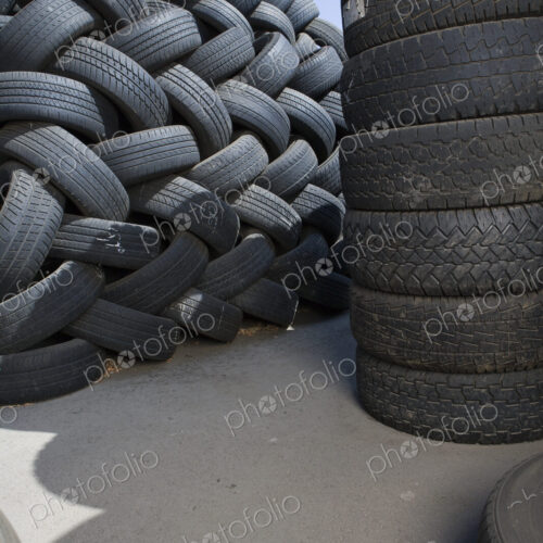 Stacks of Used Tires
