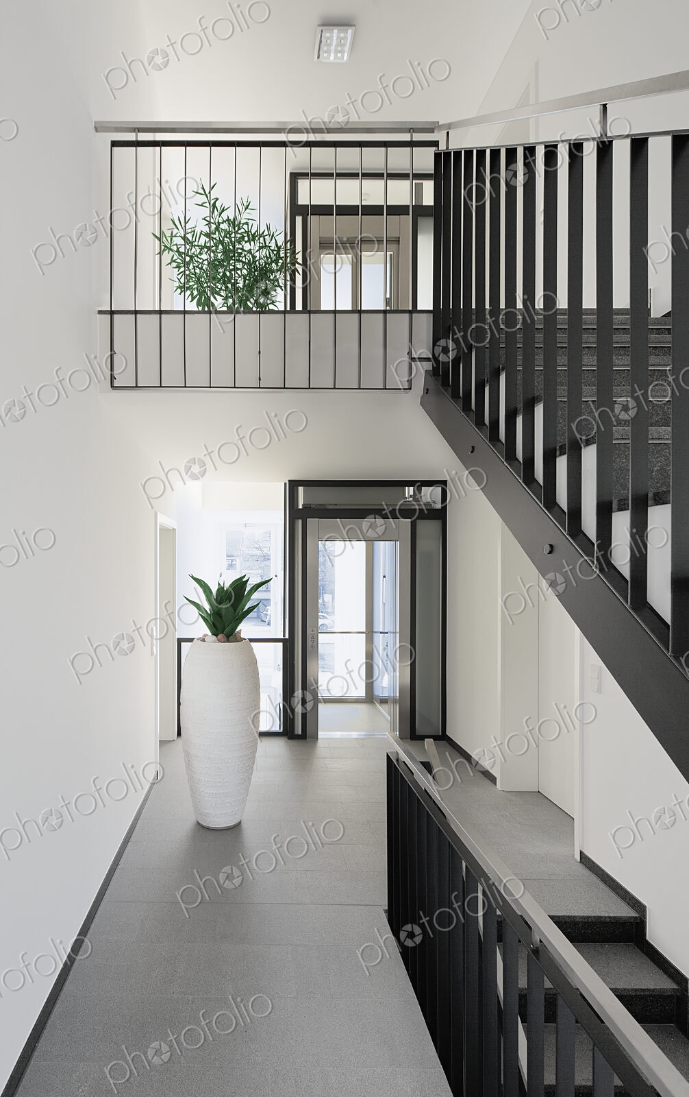 Staircase and hallway in modern house