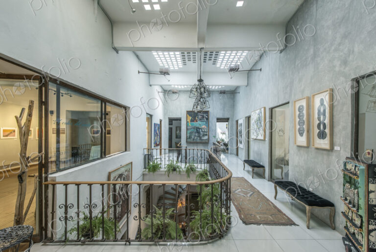 Staircase atrium at Guanajuato art gallery.