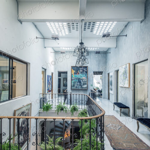 Staircase atrium at Guanajuato art gallery. Staircase atrium at Guanajuato art gallery.