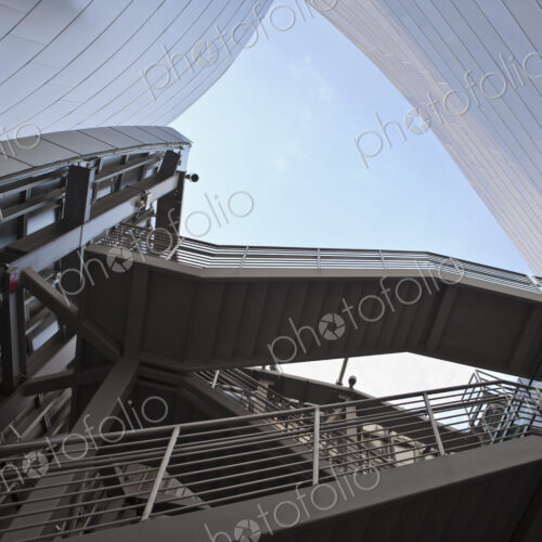 Stairs in Between Modern Office Building Walls