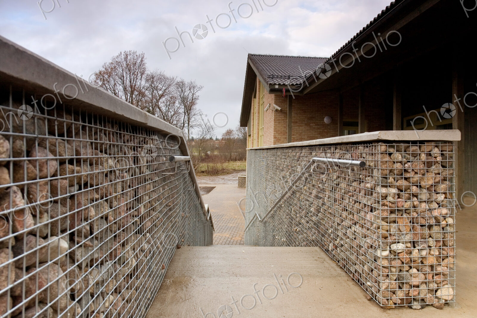 Stairwell With Stone Walls