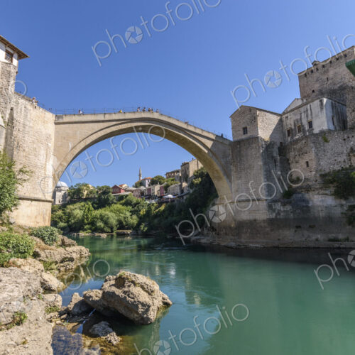Stari Most, a 16th century Ottoman bridge across the river Neretva in the city of Mostar Stari Most, a 16th century Ottoman bridge across the river Neretva in the city of Mostar