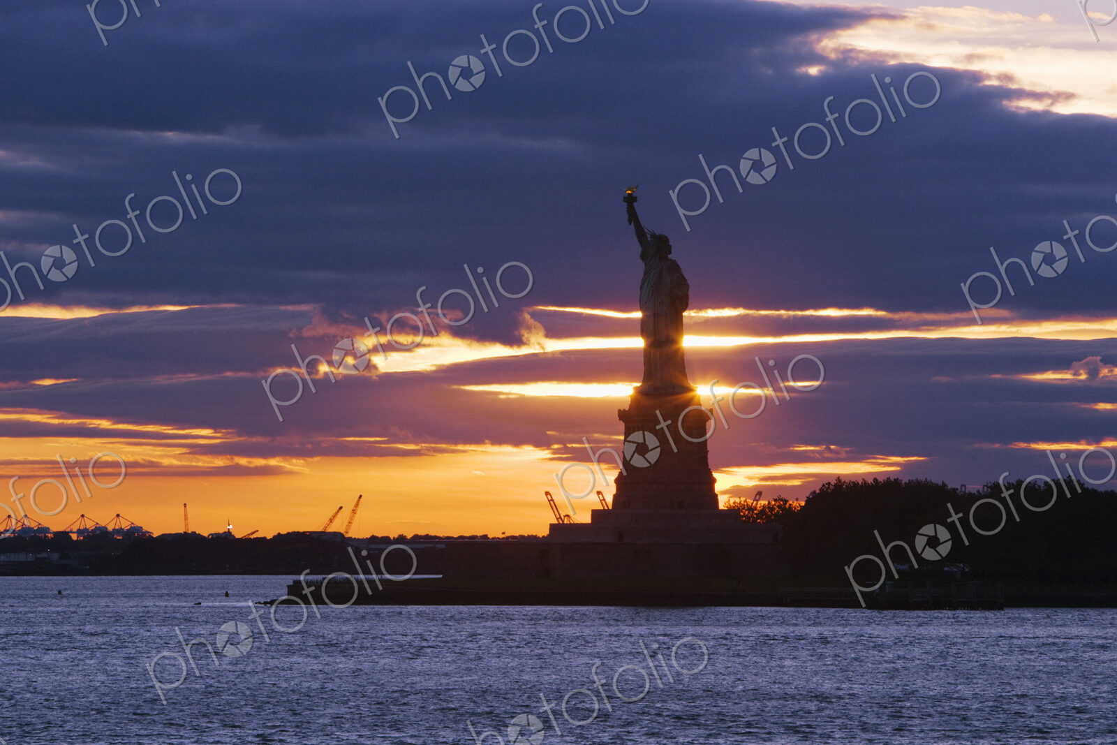 Statue of Liberty at Sunset