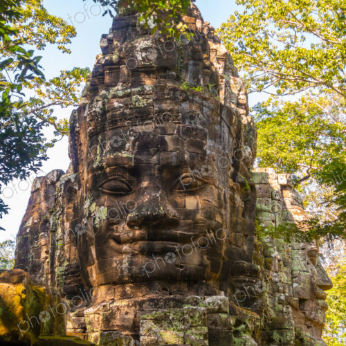 Statues at the entrance to Angkor Thom Cambodia