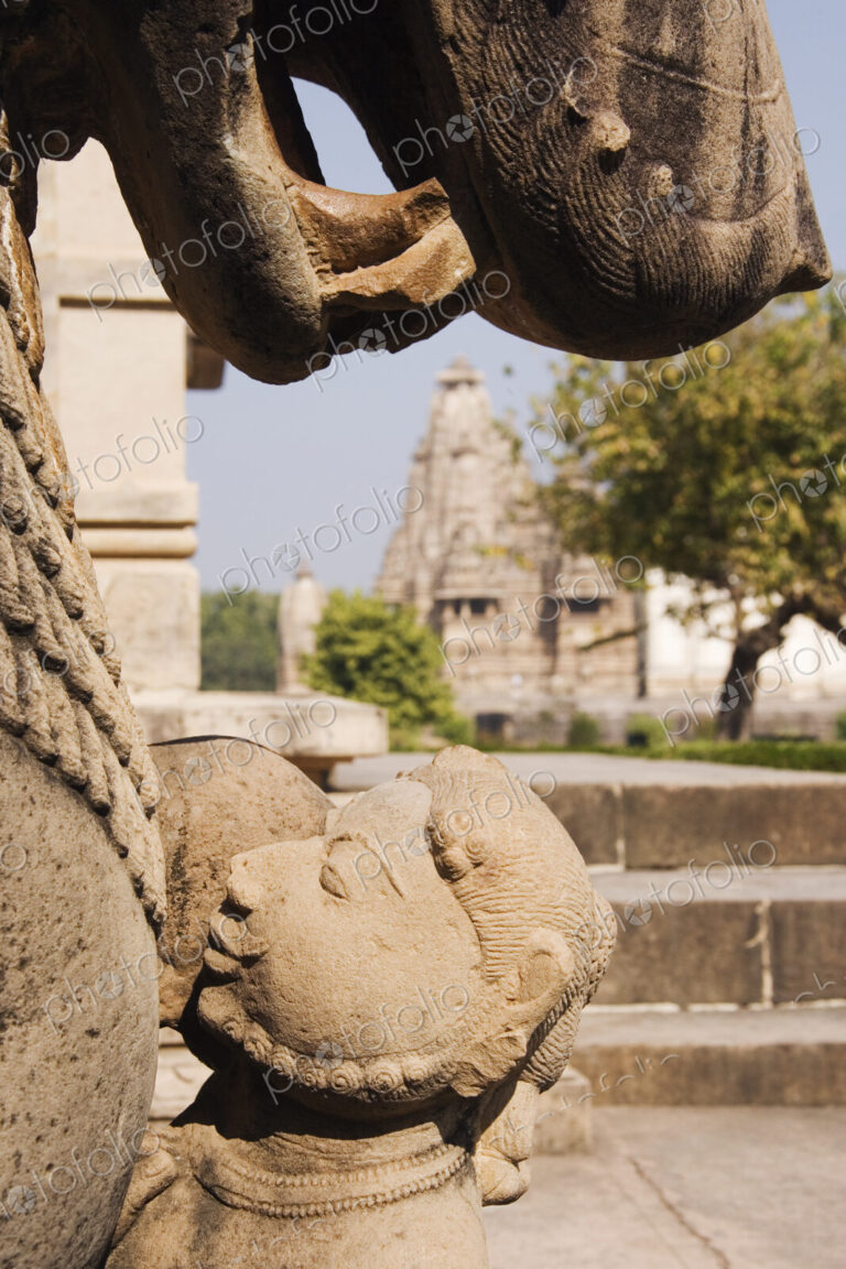 Statues in City Scene