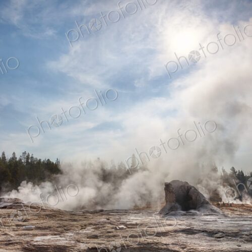 Steam from Mastiff Geyser in Upper Geyser Basin, Yellowstone National Park, Wyoming Steam from Mastiff Geyser in Upper Geyser Basin, Yellowstone National Park, Wyoming