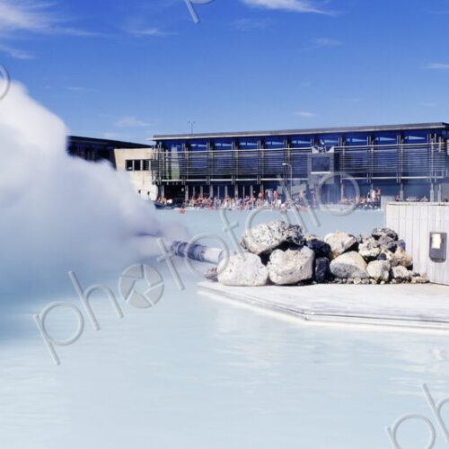 Steam from Mineral Baths Near Keflavik