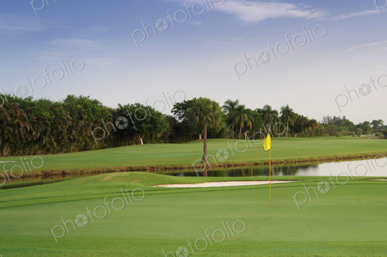 Still pond on golf course