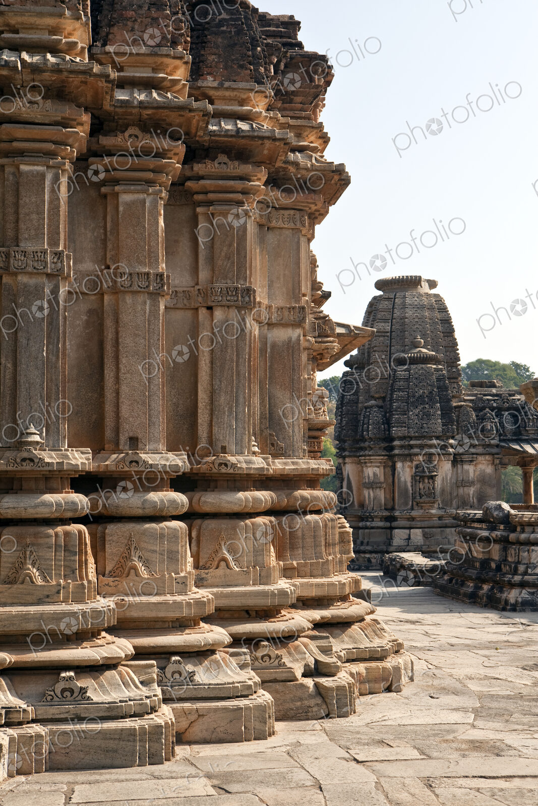Stone Columns at Sas-Bahu Temple at Eklingji