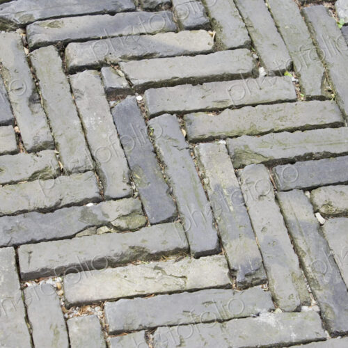 Stone Paving, paid in a herringbone pattern