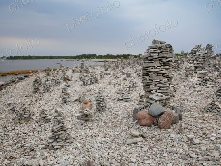 Stone Towers on the Beach