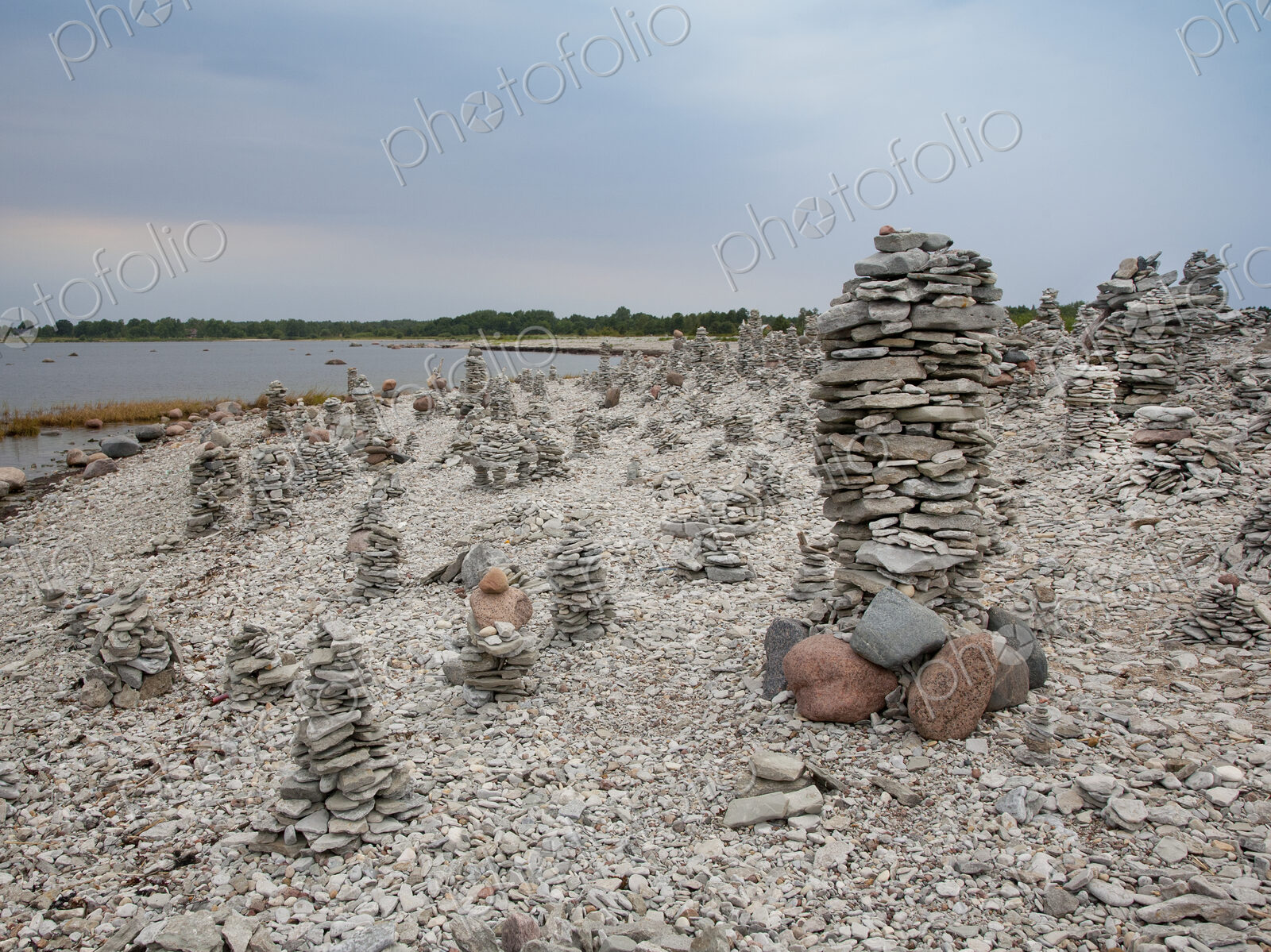 Stone Towers on the Beach