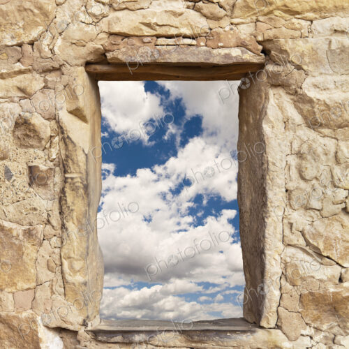 Stone Window Showing the Sky