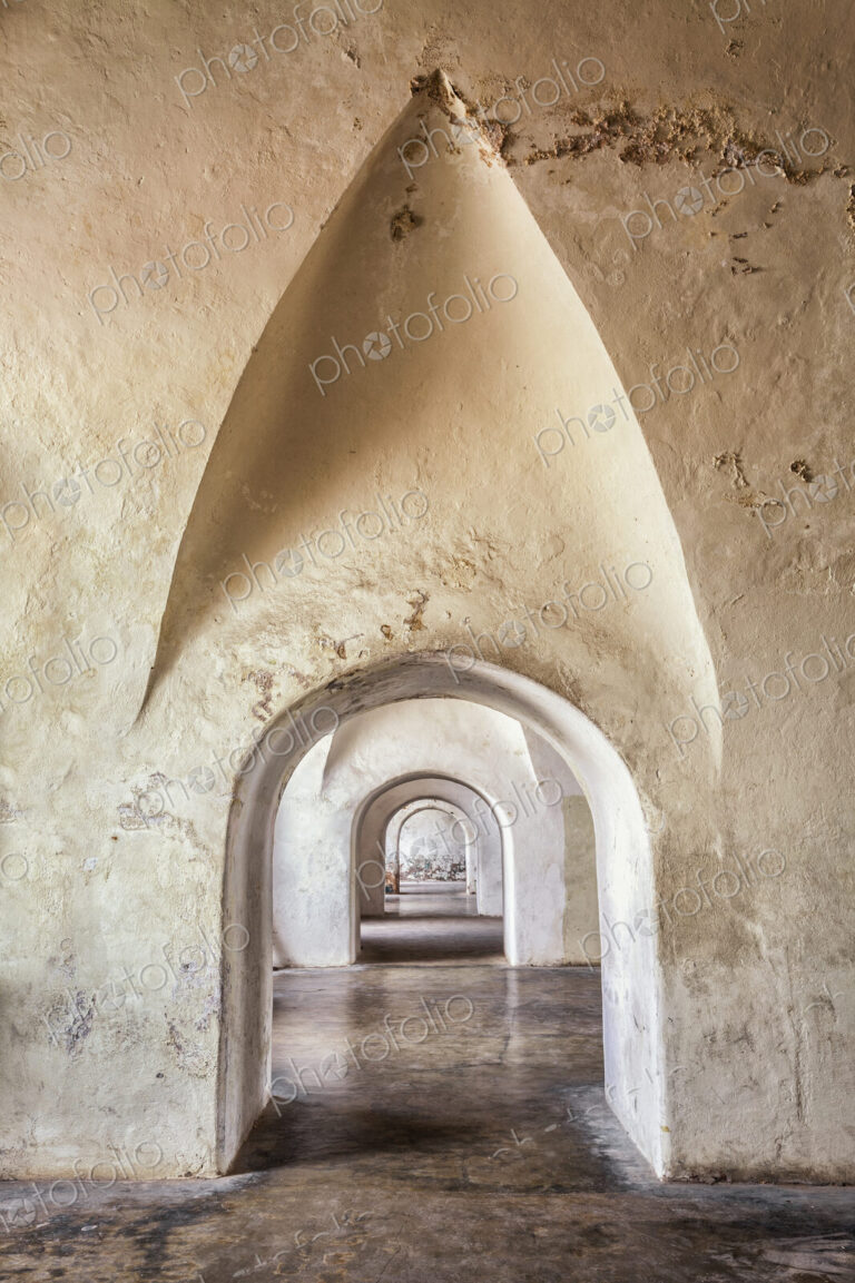 Stone archways in castle, Castillo San Cristobal, San Juan, Puerto Rico