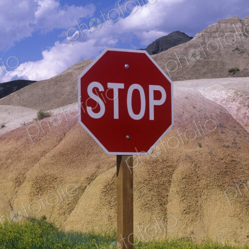 Stop Sign in South Dakota Badlands Stop Sign in South Dakota Badlands
