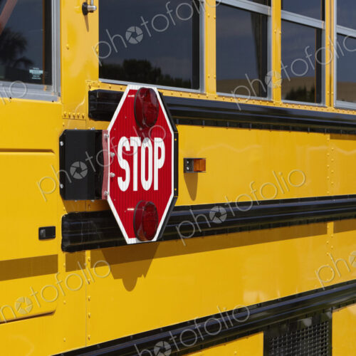Stop Sign on a School Bus Stop Sign on a School Bus