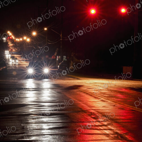 Stopped Traffic at Night