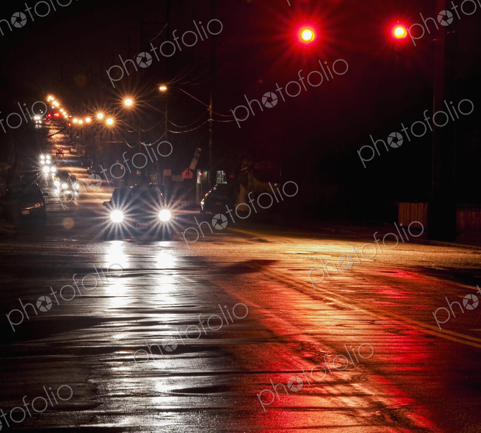 Stopped Traffic at Night