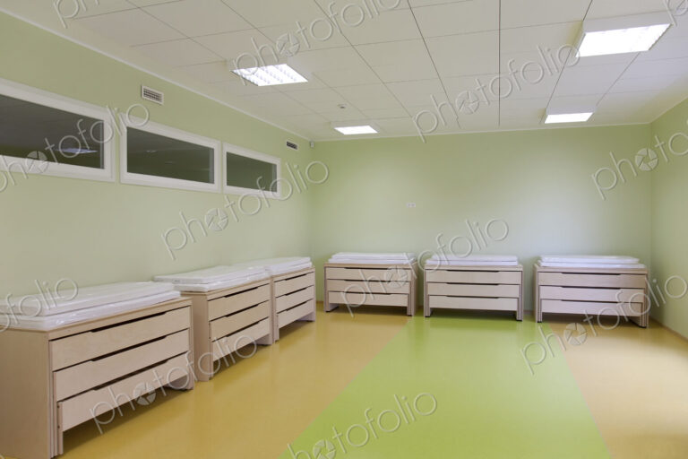 Storage furniture in a new school room