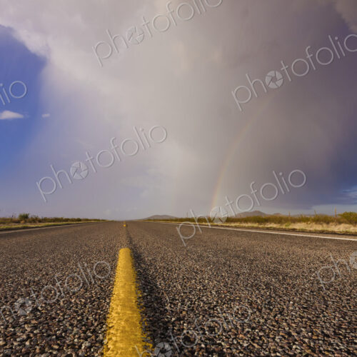 Storm and Rainbow Along the Highway Storm and Rainbow Along the Highway