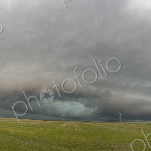 Storm with a Mesocyclone or a Rotating Updraft, a cloud formation rising above a green… Storm with a Mesocyclone or a Rotating Updraft, a cloud formation rising above a green…