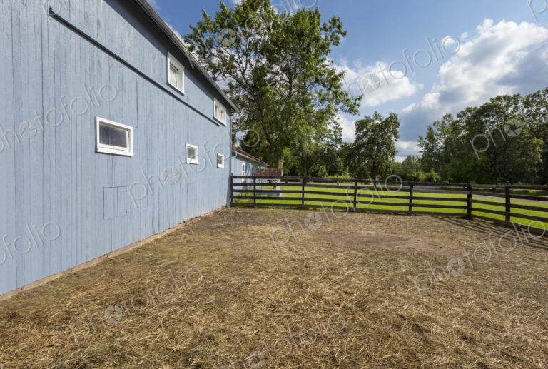 Straw pen on farm
