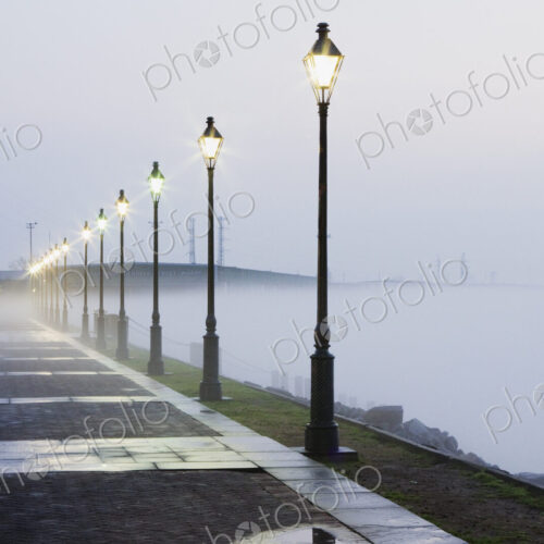 Street Lamps at a Riverside Park Street Lamps at a Riverside Park