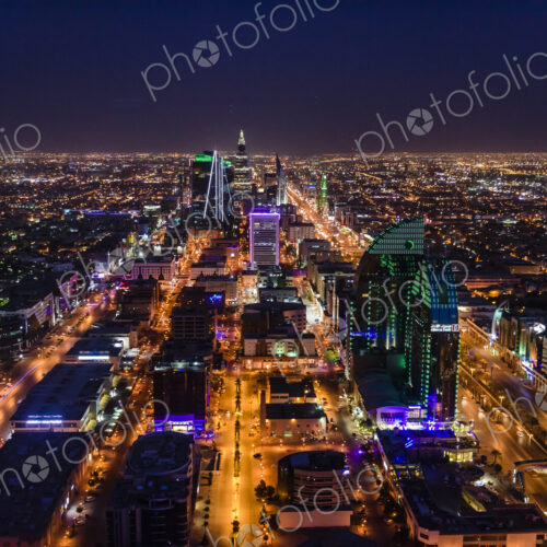 Streets in illuminated cityscape, Riyadh, Saudi Arabia Streets in illuminated cityscape, Riyadh, Saudi Arabia