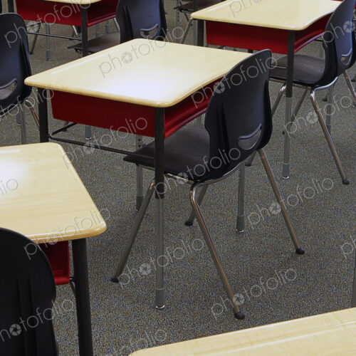 Student Desks In Classroom