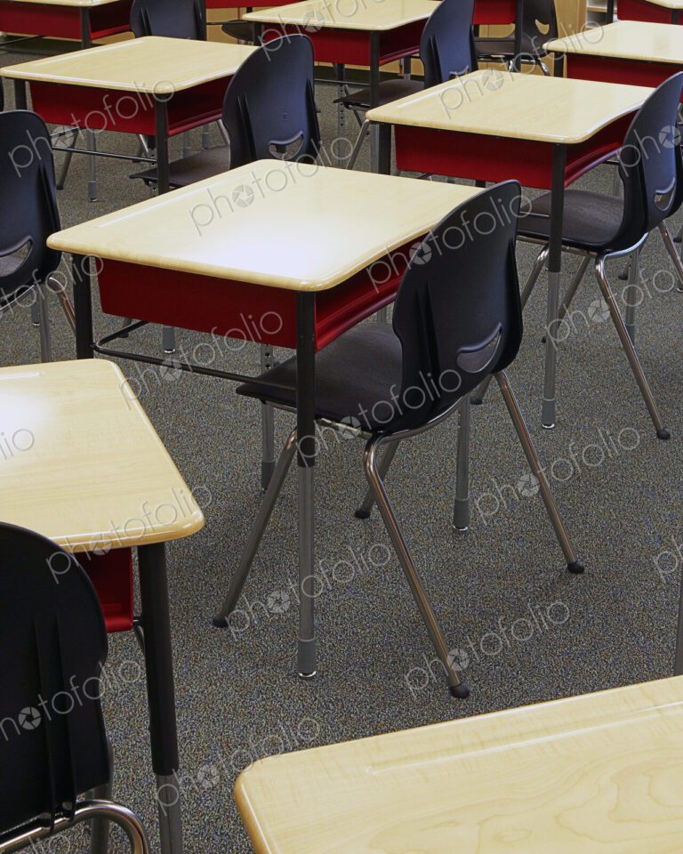 Student Desks In Classroom