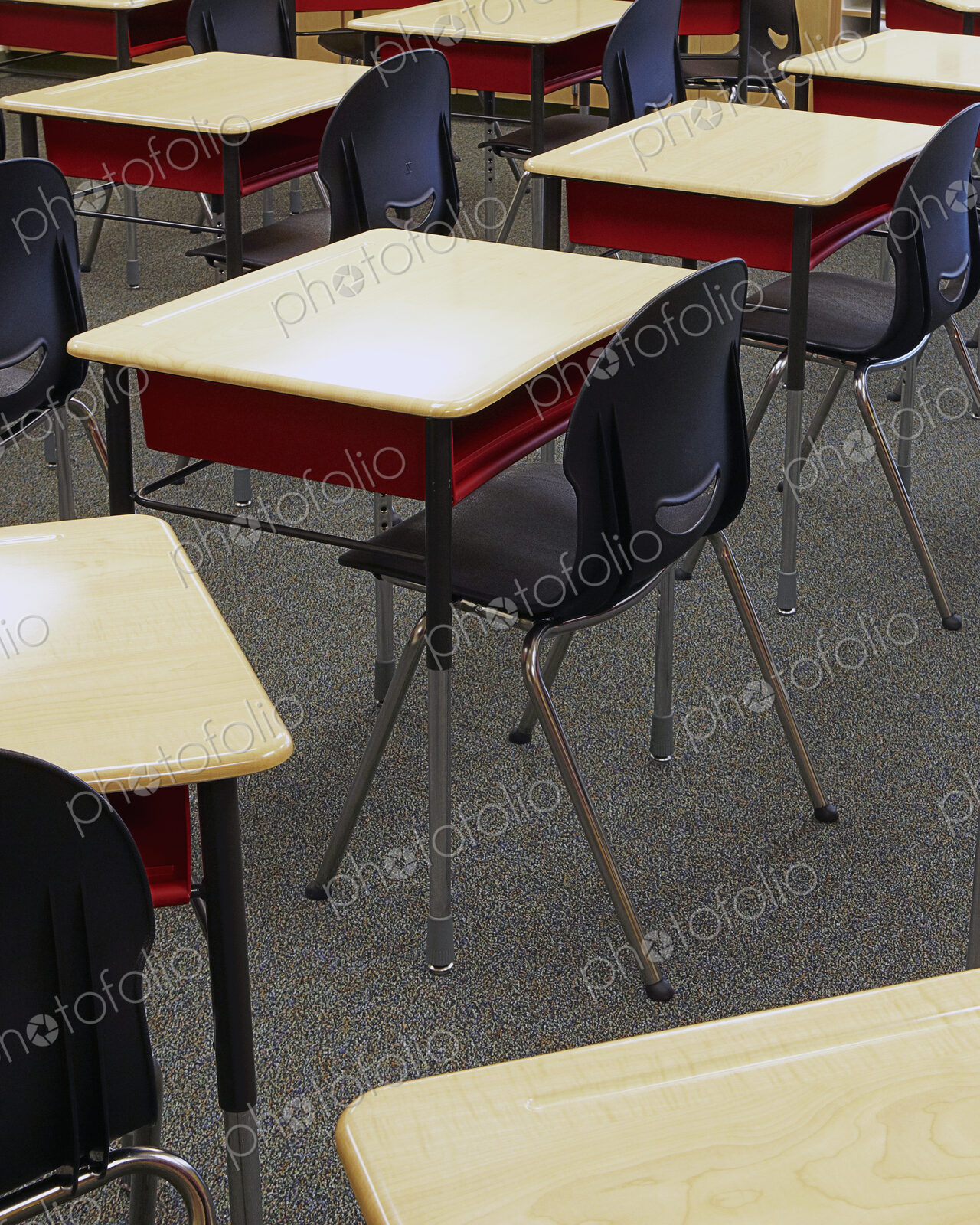Student Desks In Classroom