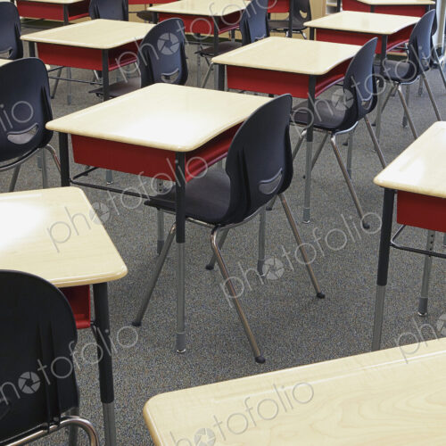 Student Desks In Classroom