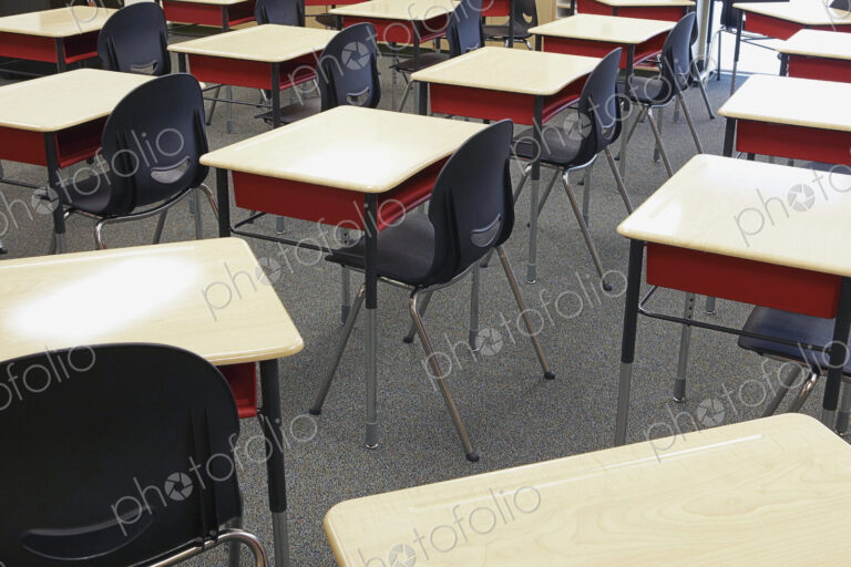 Student Desks In Classroom