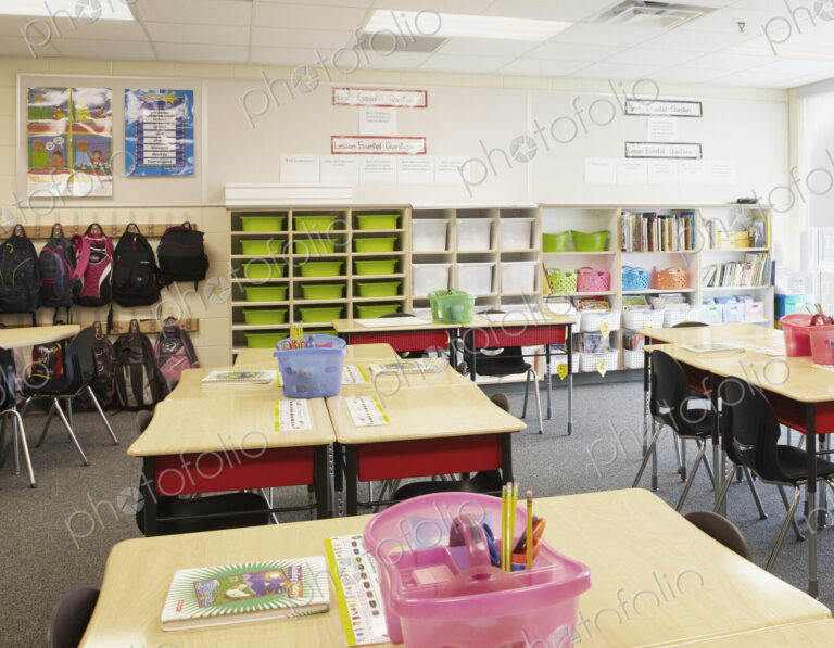 Student Desks In Classroom
