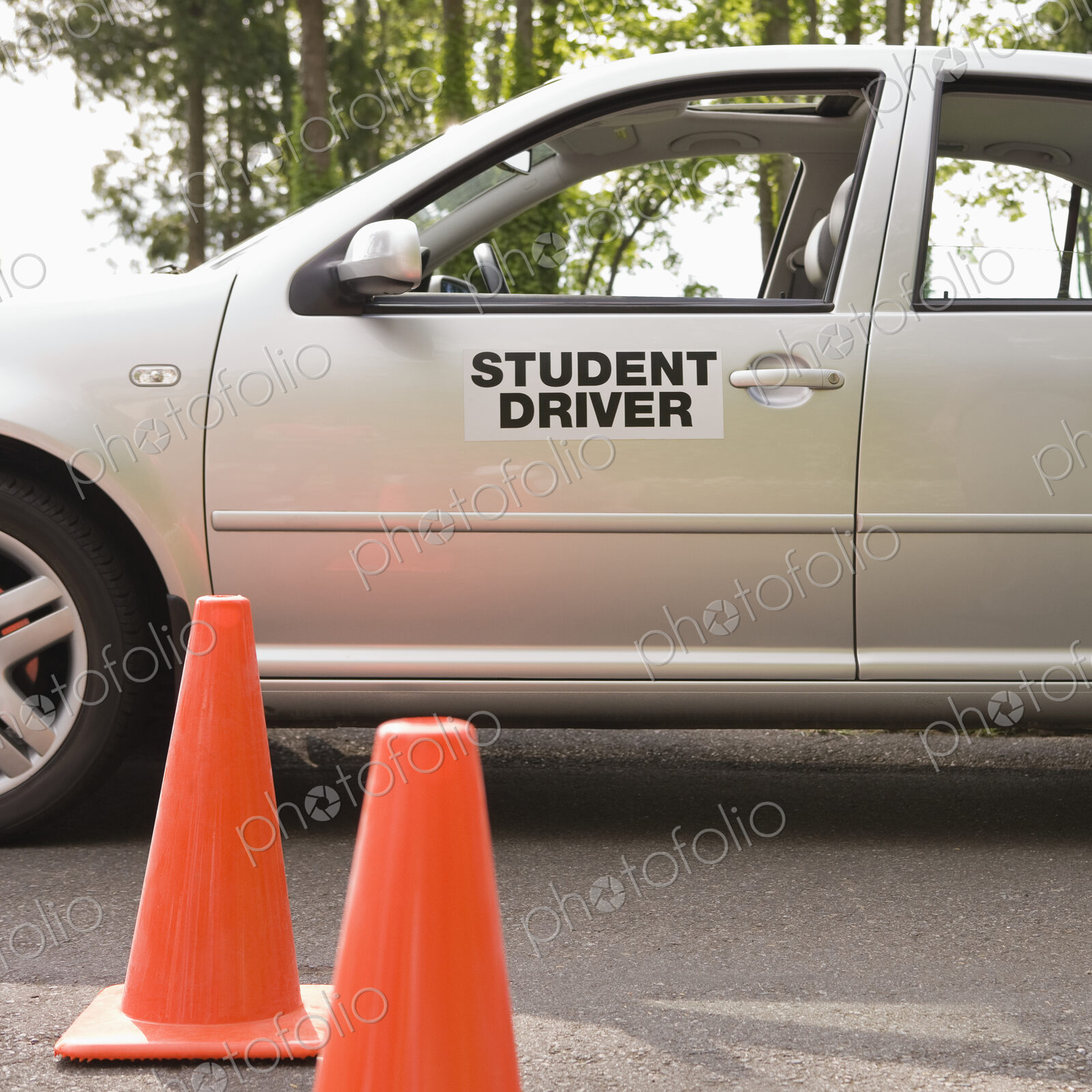 Student Driver Car and Traffic Cones