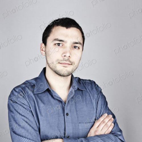 Studio portrait of Hispanic man actor