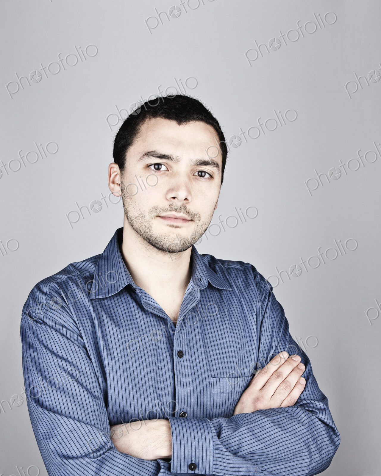 Studio portrait of Hispanic man actor