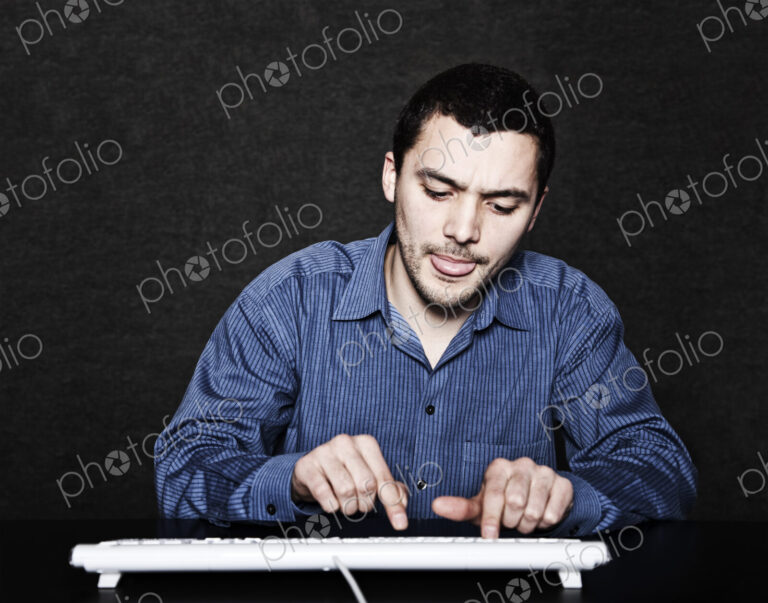 Studio portrait of Hispanic man actor