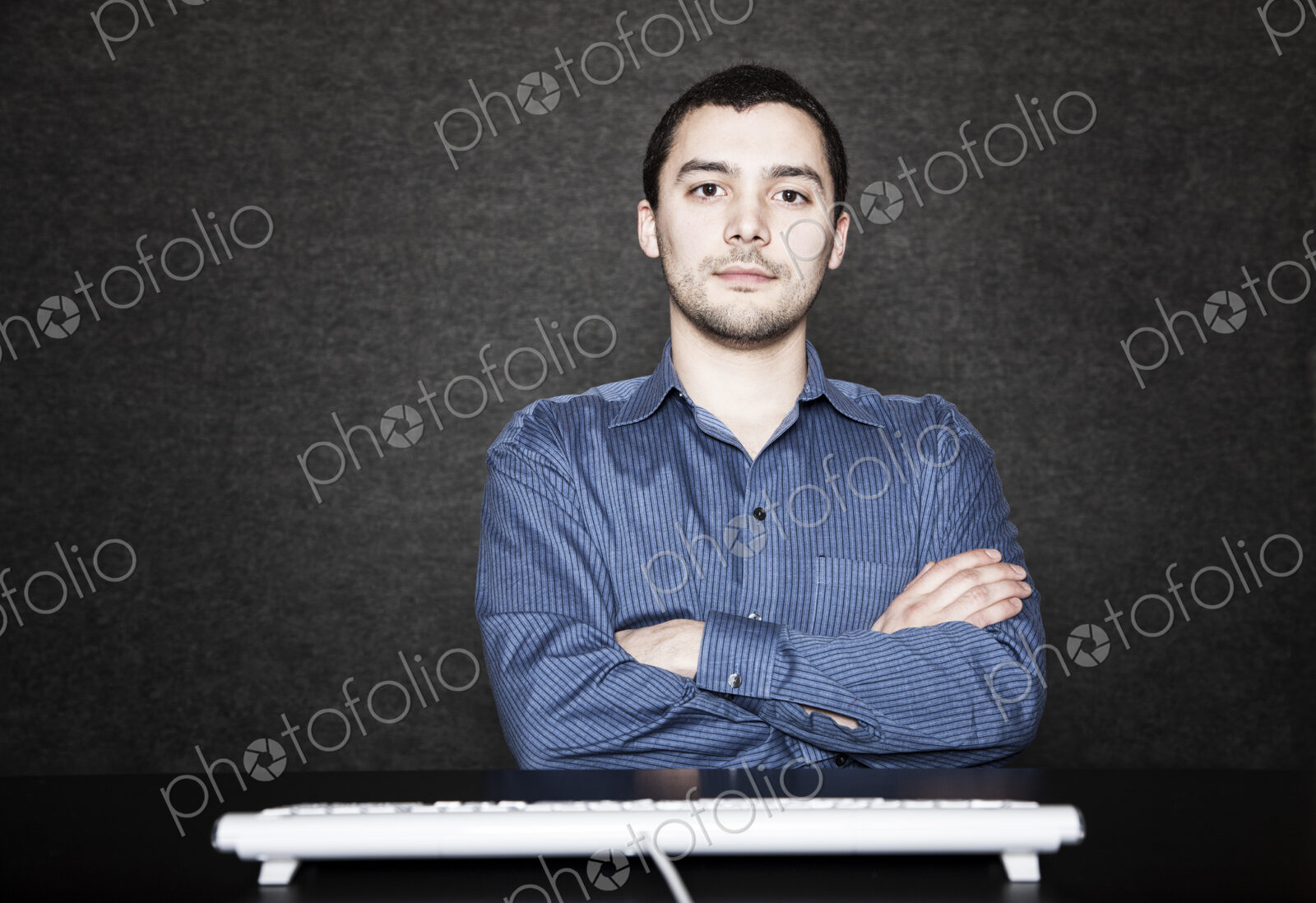 Studio portrait of Hispanic man actor