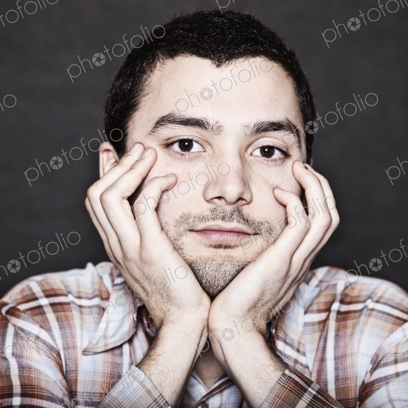 Studio portrait of Hispanic man actor