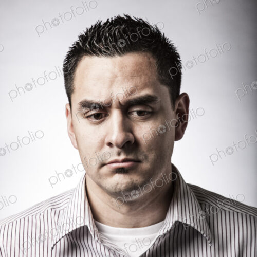 Studio portrait of Hispanic man actor