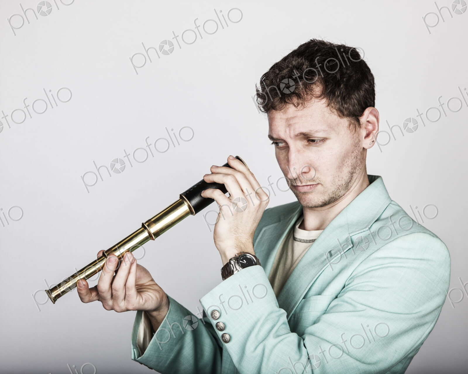 Studio portrait of a caucasian man actor.